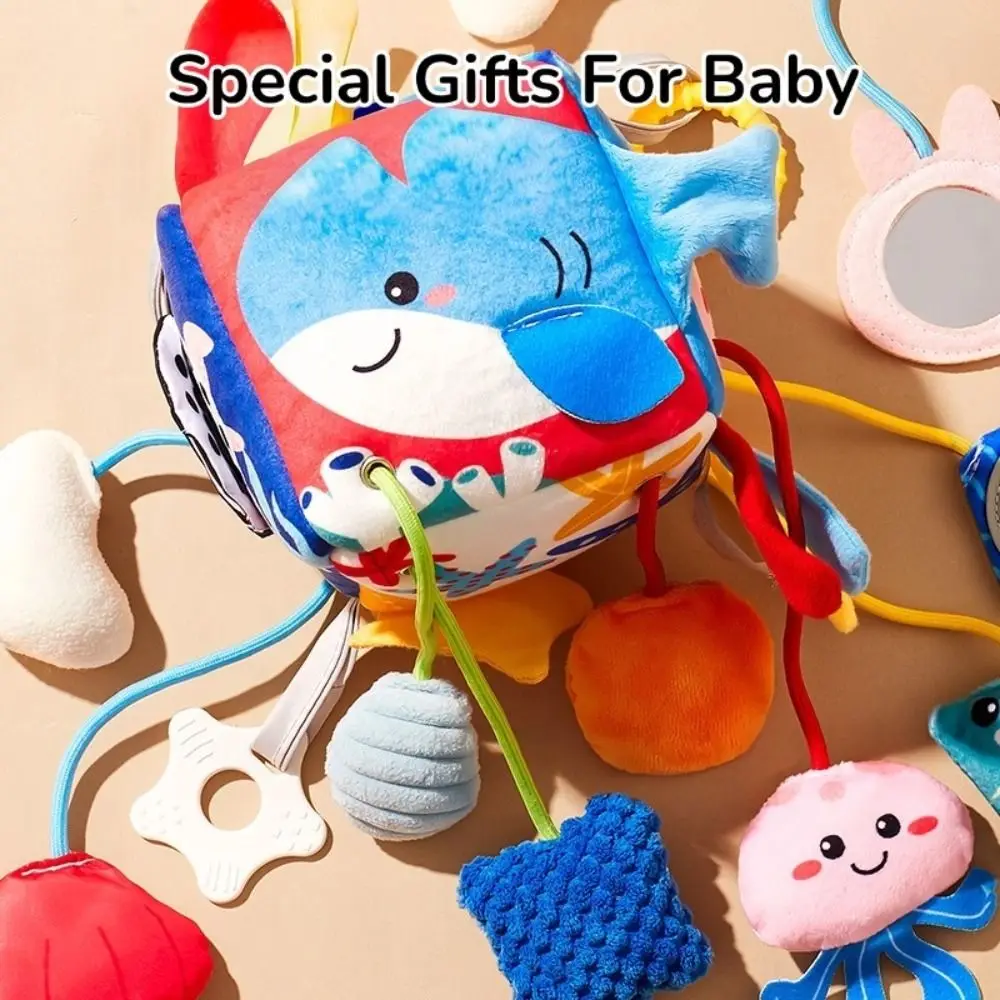Hochets créatifs pour bébé, animaux, doux en forme de crabe, jouets à ficelle, développement visuel, miroir distorsion