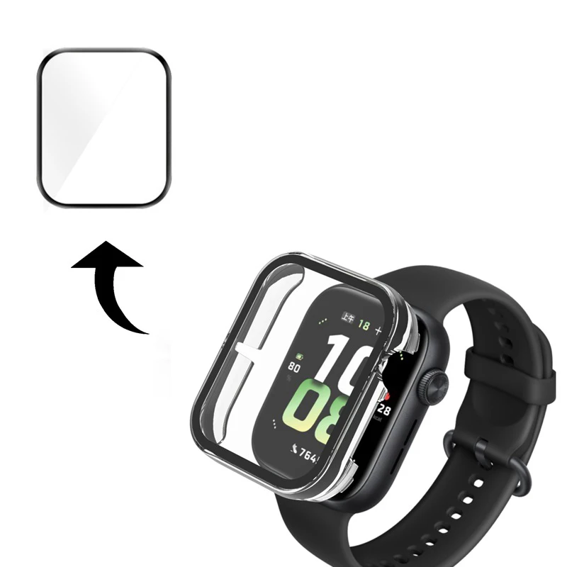 Pellicola proteggi schermo in vetro con bordo rigido Custodia full frame per smartwatch per Honor Watch 5/4 Accessori protettivi per copertura paraurti