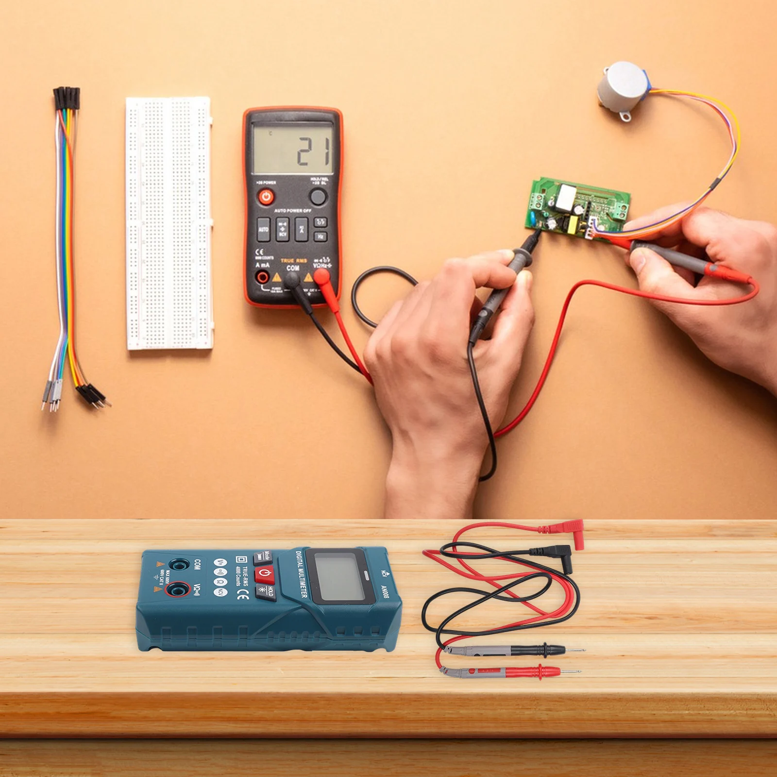 Digital Multimeter AN008 Automatic Voltage and Resistance Tester with Safety Protections and User Friendly Features