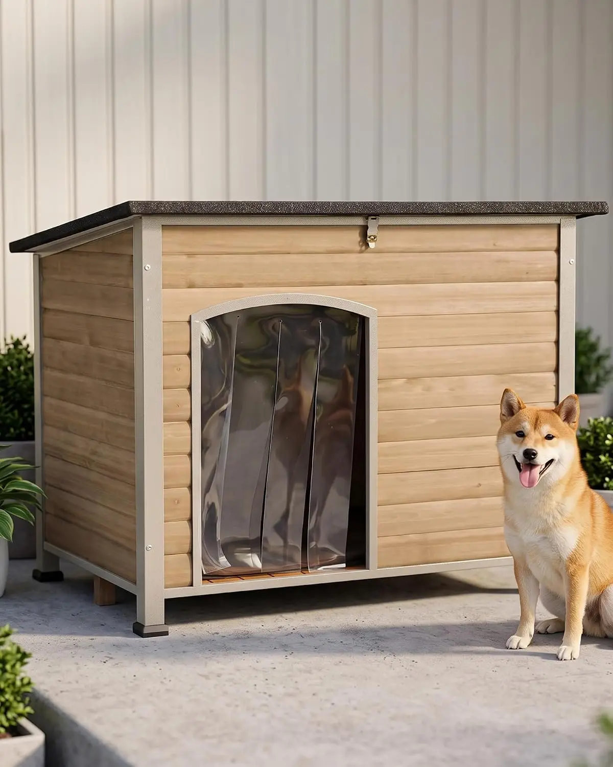 Dog House Small Large Dogs Indoor Outdoor Waterproof Elevated Floor Durable Iron Frame Anti Bite Puppy Kennel, Customized