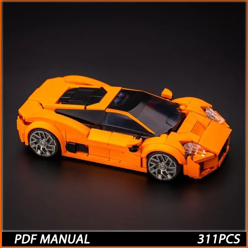 

City Speed Super Car Model Building Blocks Orange C-X75 Car Custom DIY Bricks MOC Toy Classic Rally Sports Super Racer Vehicle