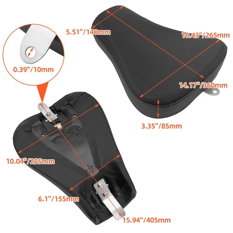 Motorcycle Black Front Driver Rider Solo Seat Cushion For Harley Sportster XL 72 48 1200 Iron 883 XL1200X 2010-2015 Accessories