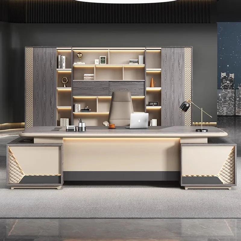 Simple and atmospheric boss table, desk manager supervisor table, office table and chair combination 1.93 meters