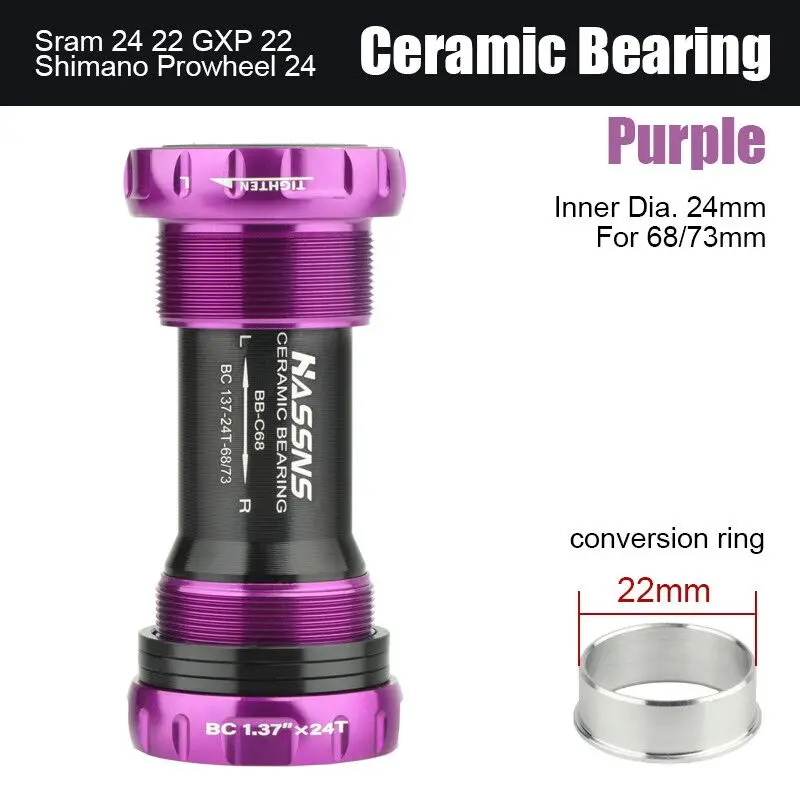 HASSNS Bicycle Bottom Bracket BB68 Sealed Ceramics Bearing For Mtb