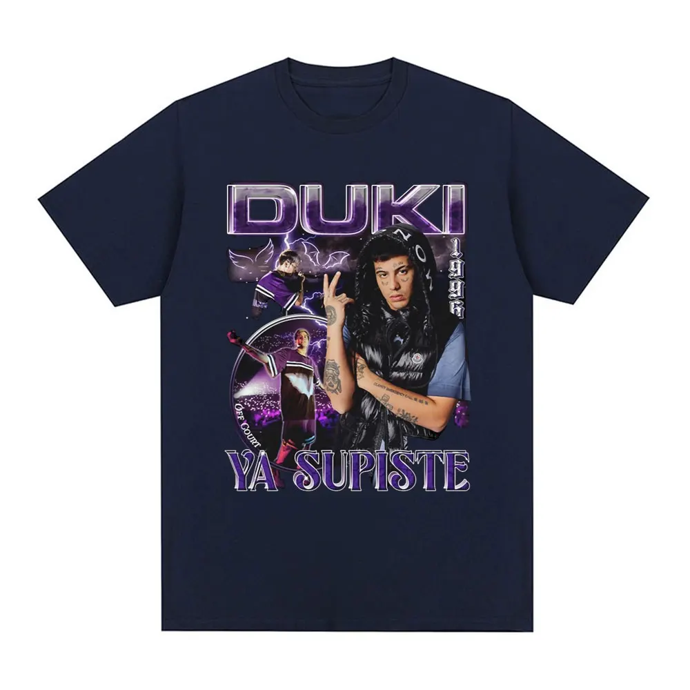 Rapper Duki Tour 2024 Graphic T-shirt Men's Clothing Cotton Oversized T-shirts Hip Hop Vintage Short Sleeve T Shirts Streetwear