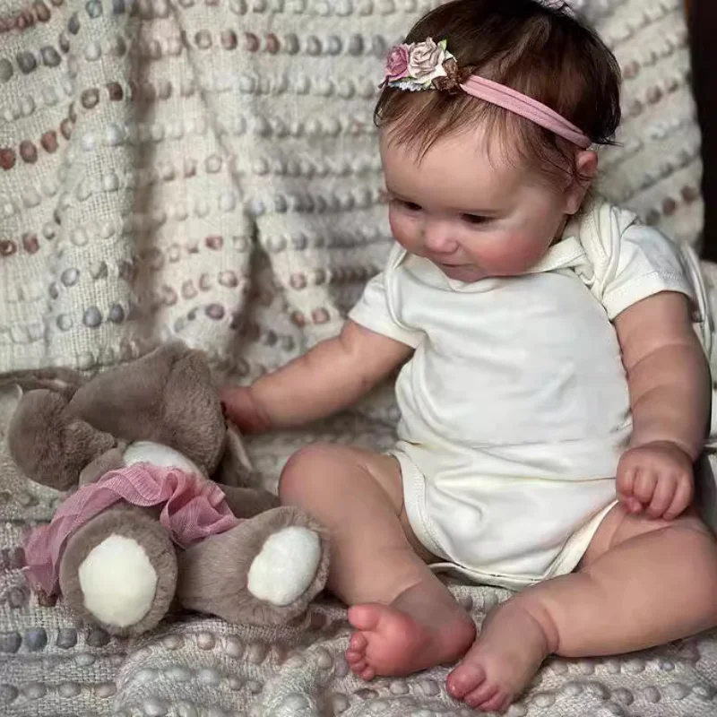 1PC Genuine 50cm Full Silicone Reborn Baby Doll Maddie Realistic Lifelike Collector Doll Therapeutic Gift for Adults Collectors