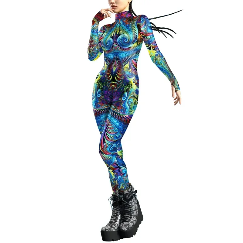 [You're My Secret] Adult Steampunk Jumpsuit Front zipper Catsuit Women Men Cosplay Costumes Zentai Halloween Bodysuit Party Suit