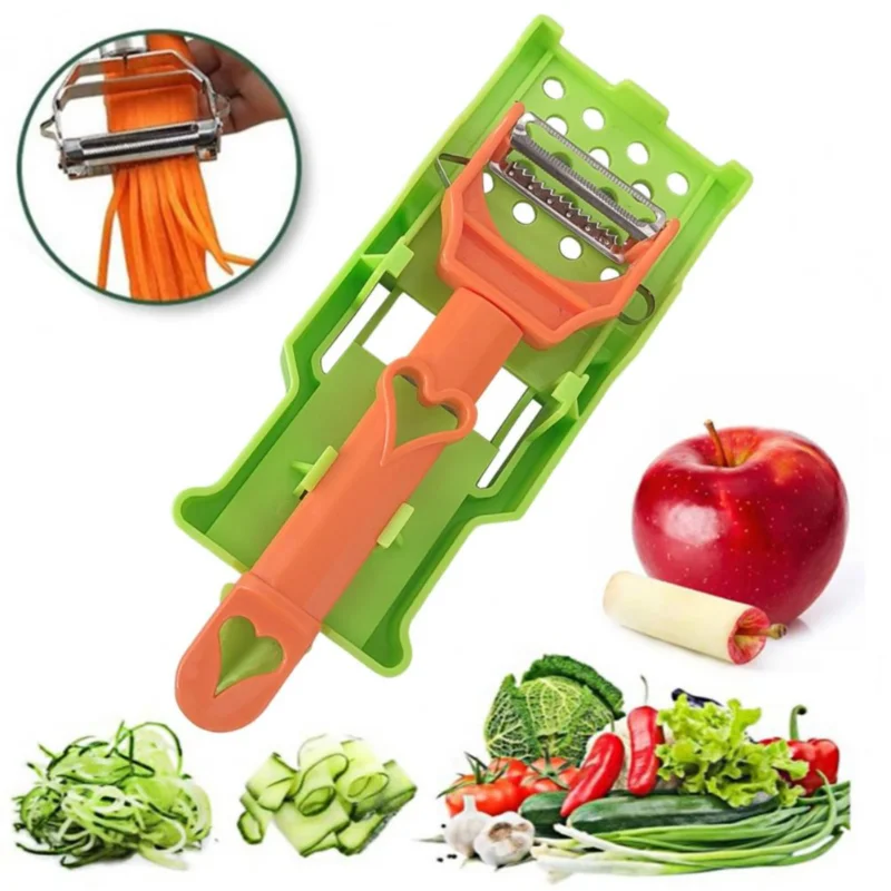 Multi Potato Peeler Portable Stainless Steel Fruit Slicer  2-in-1 Multifunctional Vegetable Chopper Tool For Home Kitchen