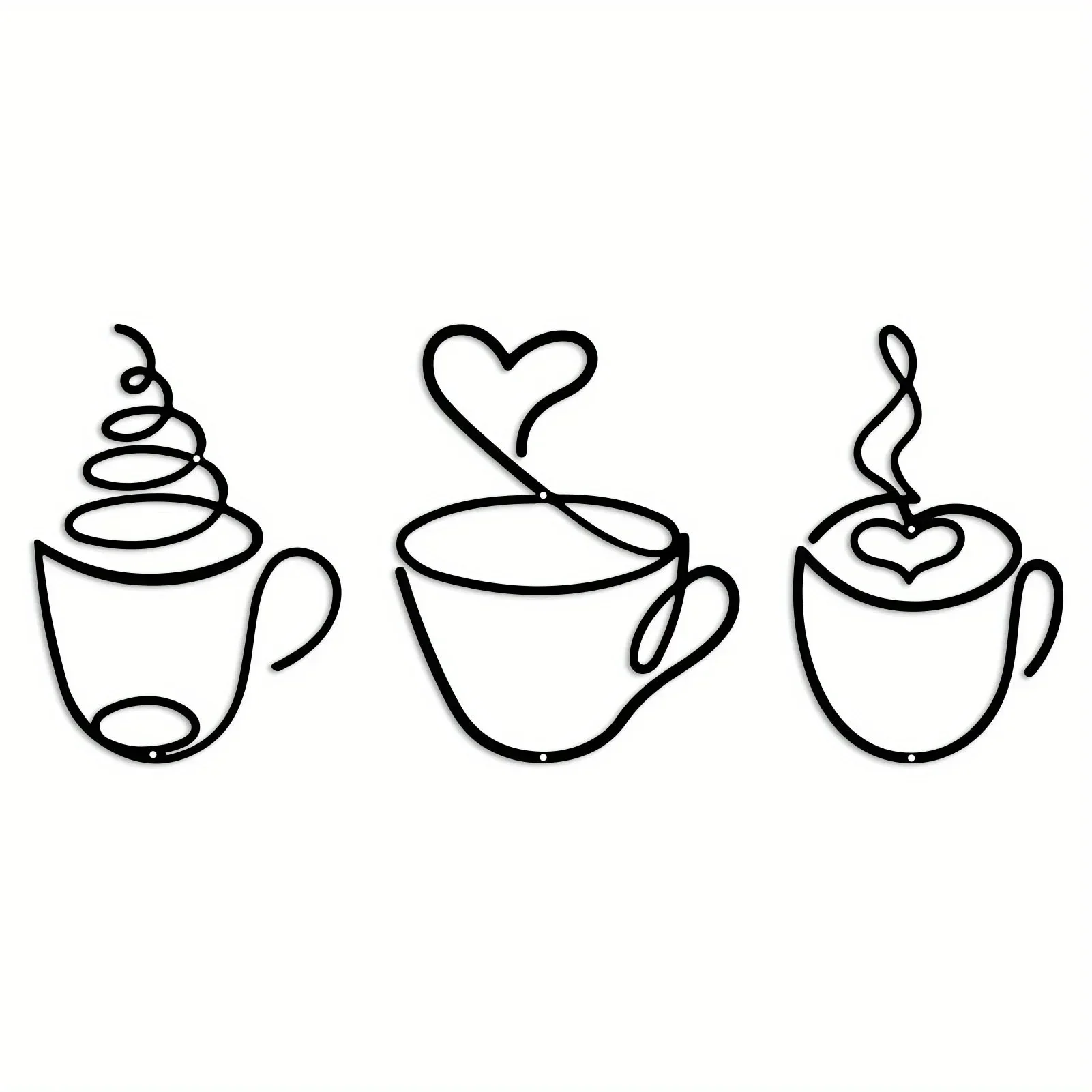 CIFBUY Decoration Add A Touch of Charm To Your Kitchen with This 3pcs Coffee Cup Wall Hanging Decor Metal Wall Art Home Decor Me