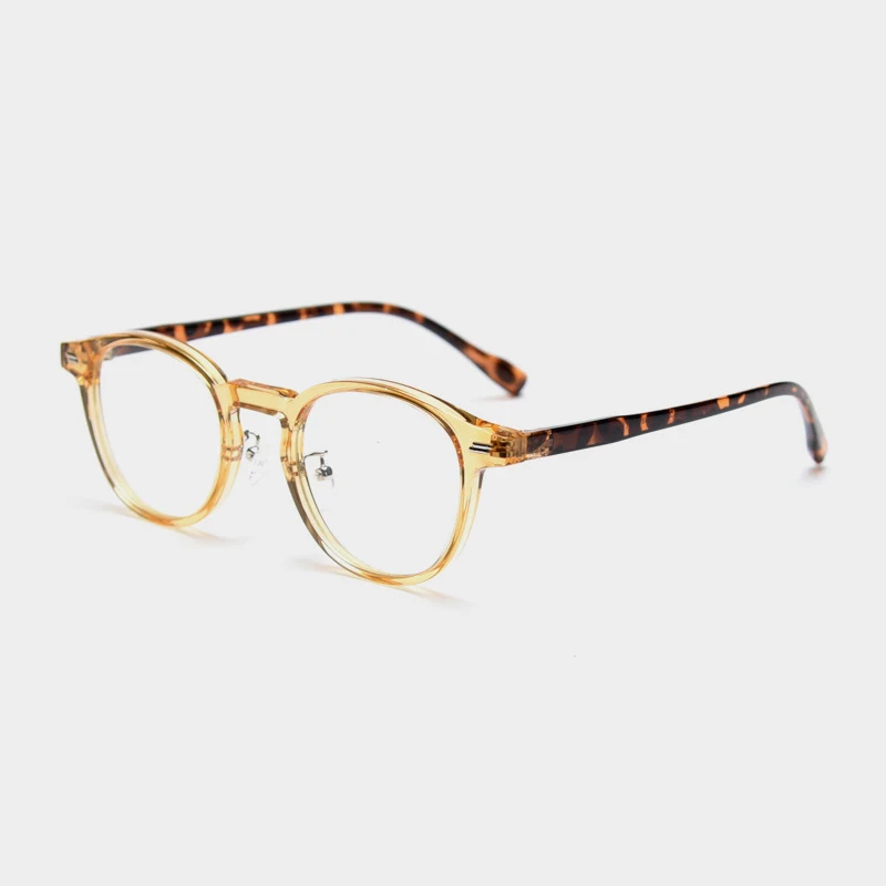 T7151 Retro round eyeglasses frames TR90 anti-fatigue computer eyeglasses for women and men prescription available