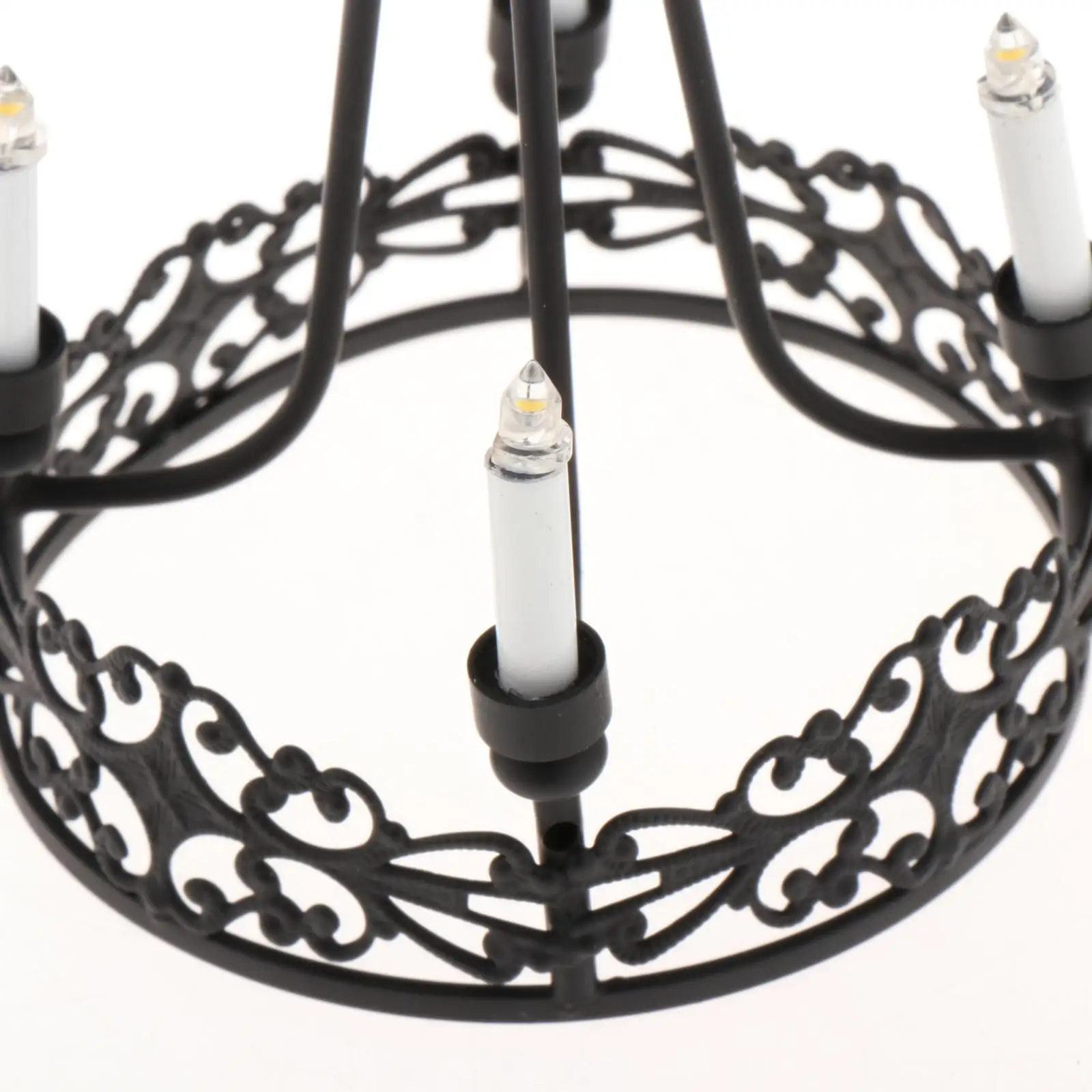 

1:12 Scale Dollhouse Chandelier Life Scene Metal Candle Lights Ceiling Lighting for Kitchen Living Room Bedroom Home Dining Room