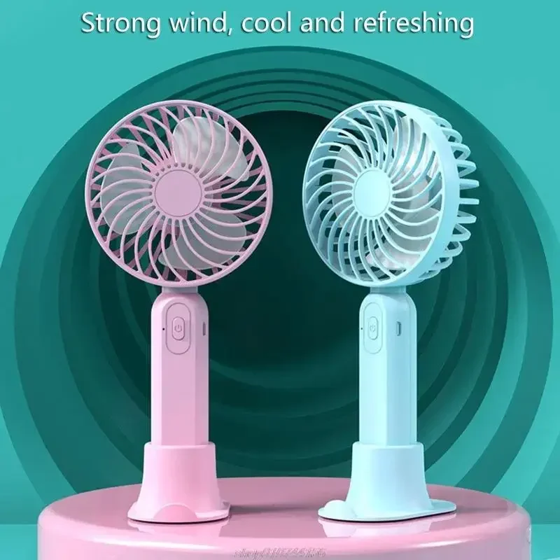 

USB Desk Quiet Fan 3 Speeds Handheld Mini Fan Cooling Fan with Base Phone Holder for Desktop Strong JE07 22 Dropship