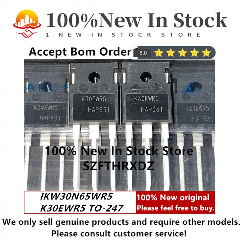 100% NEW ORIGINAL IKW30N65WR5 TO-247 K30EWR5 TO247 Trans IGBT Chip N-CH 650V 60A 185W 3-Pin