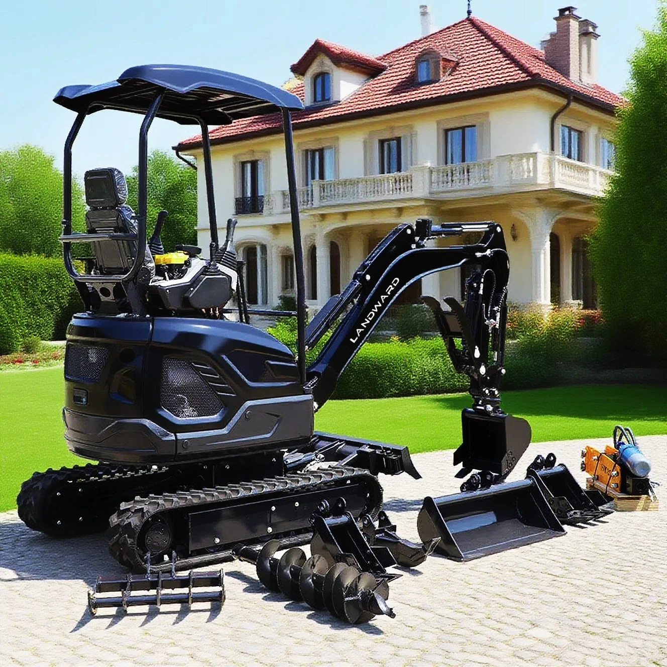 

LANDWARD 1,8 тонны небольшой гидравлический экскаватор CE/EPA двигатель дизельный баггер 2500 кг сельскохозяйственный гусеничный мини-экскаватор на заказ