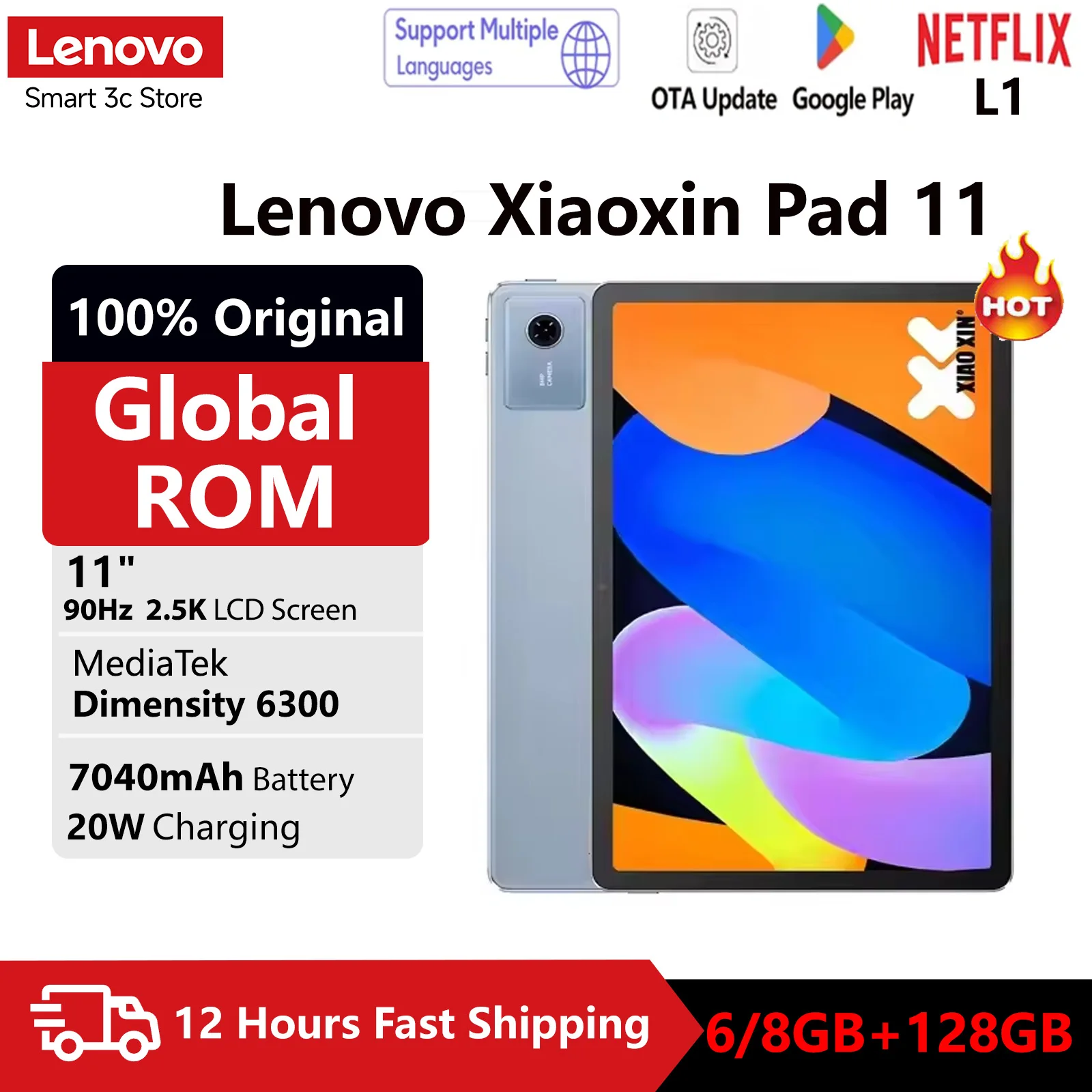 Original Lenovo Xiaoxin Pad 11 2025 Tablet Global ROM MediaTek