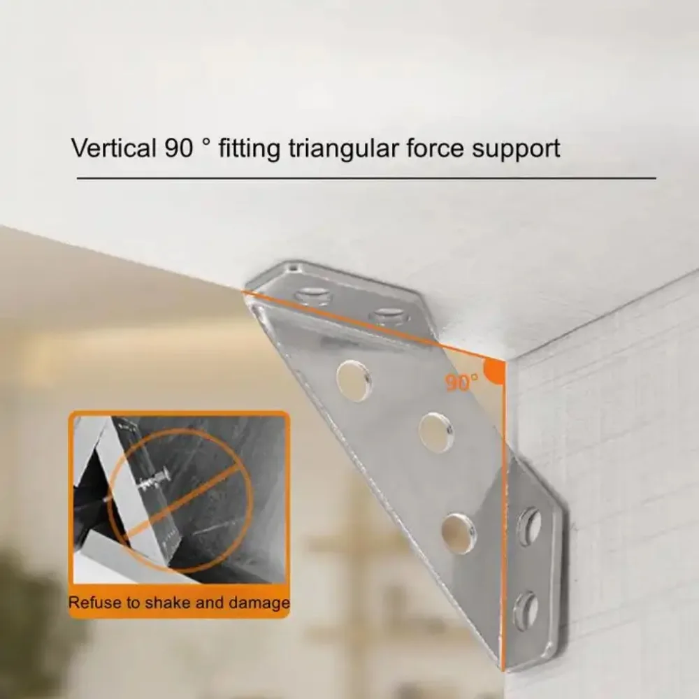 Stainless steel angle bracket multi-function corner brace triangle holder hardware tool Shelf Cabinet Hanging Bracket