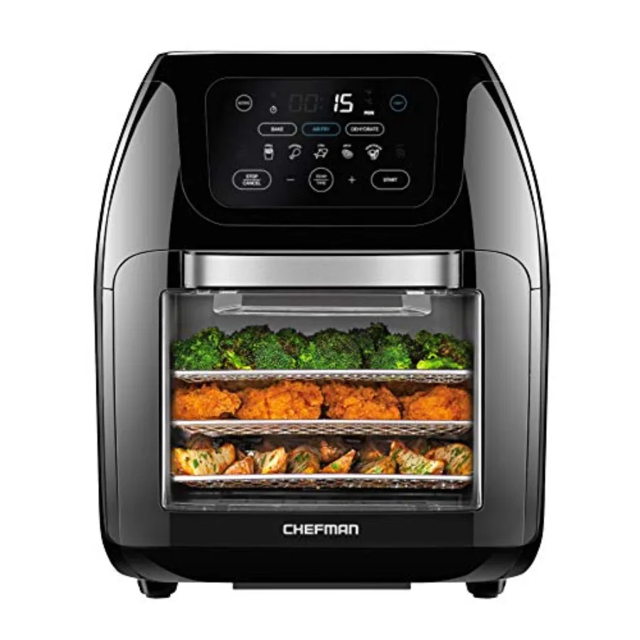 Multifunctional Digital Air Fryer+ Rotisserie, Dehydrator, Convection Oven, 17 Touch Screen Presets Fry, Roast, Dehydrate, Bake