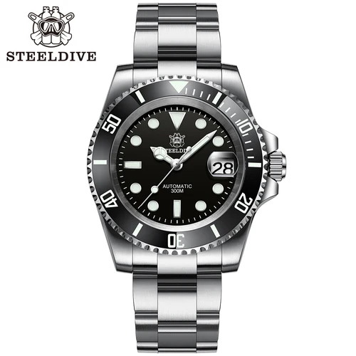 SD1953 Venta caliente bisel cerámico 41mm Steeldive 30ATM resistente al agua NH35 Reloj de buceo automático para hombre Reloj