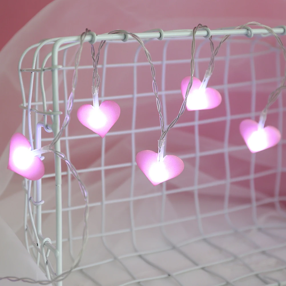 

Pink Heart String Lights LED Strips for Bedroom Patio Outdoor Decor Energy Saving Low Heat Party Festival Anniversary