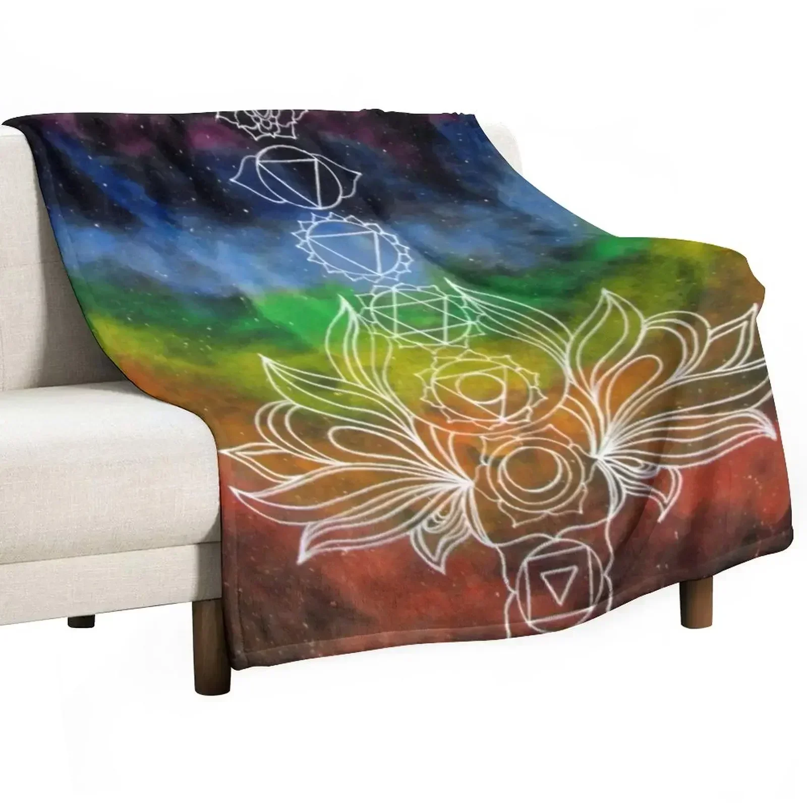 Chakras Throw Blanket Decorative Sofas Luxury St bed plaid manga christmas gifts Beach Blankets
