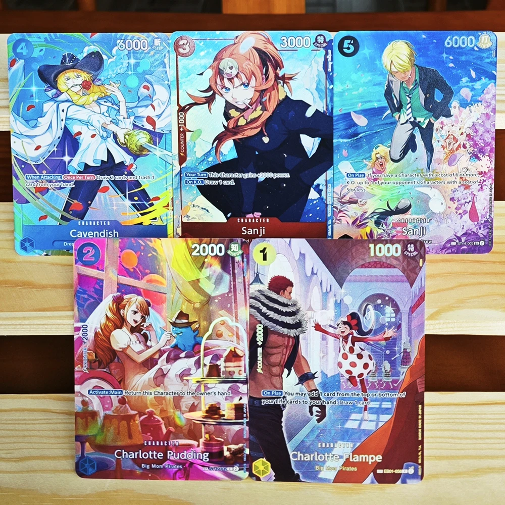 Cartes de collection d'anime ONE PIECE OPCG Foil Game : Cavendish/Sanji/Charlotte Pudding/Flampe - Jouets, loisirs, objets de collection