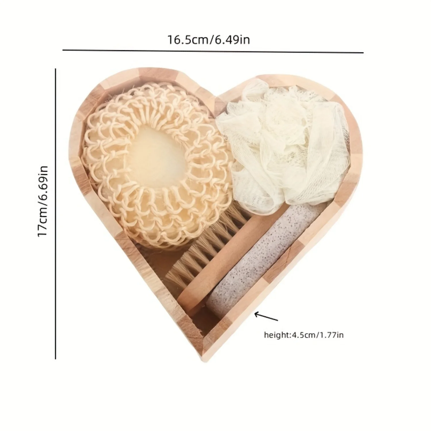 럭셔리 하트 모양 목욕 스파 세트, 선물 상자, 각질 제거 샤워 스크러버, 수세미 스폰지, 목욕 폭탄, 그리스도에게 이상적, 5 피스