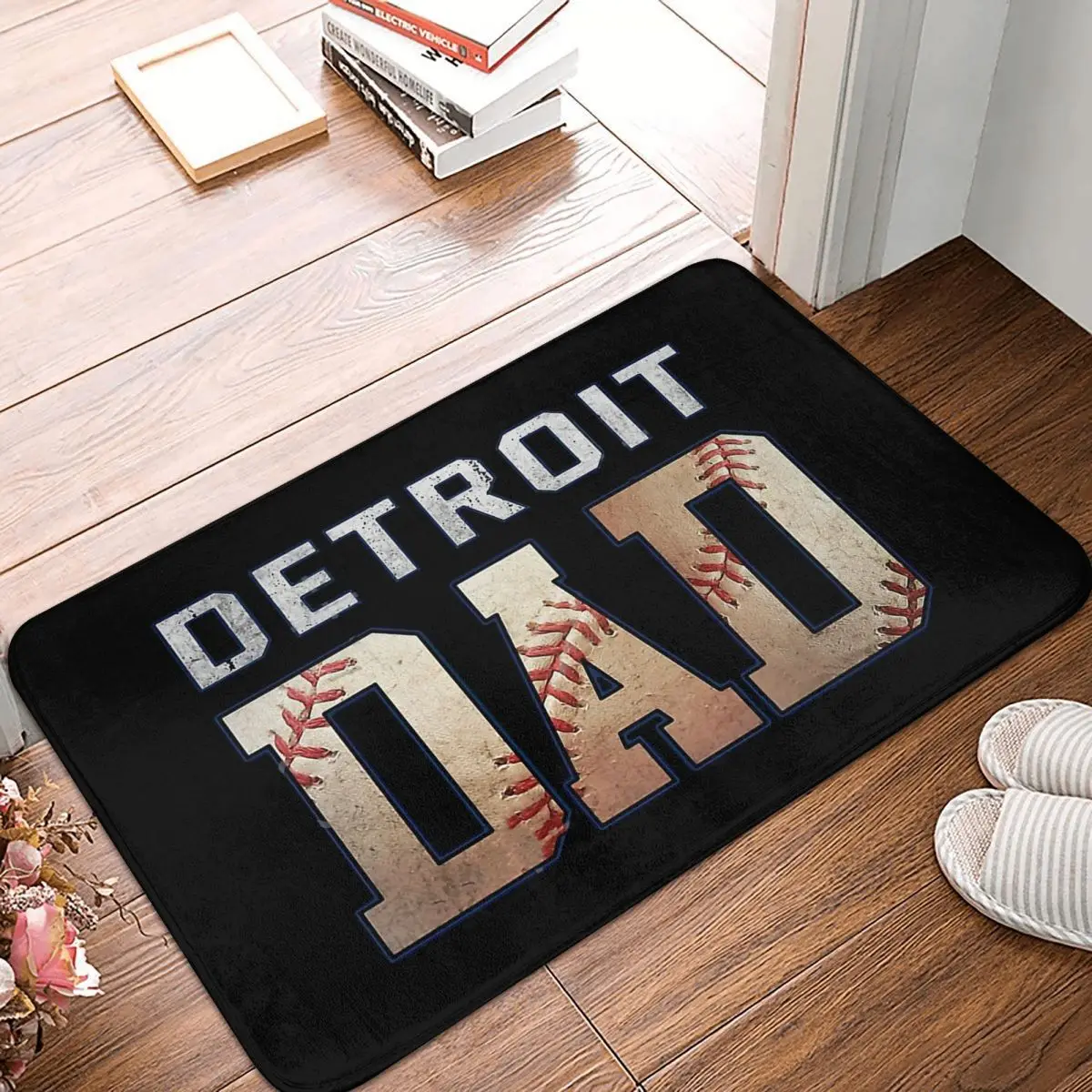 Love Baseball Detroit Tigers Anti-Slip Doormat Kitchen MatAmerican League Baseball Team Floor Carpet Welcome Rug Home Decor