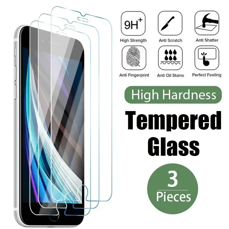 3PCS Tempered Glass for iPhone 14 13 12 11 15 Pro Max Mini Screen Protector for iPhone 14 7 8 6S Plus SE 2022 2020 XR X Xs Max