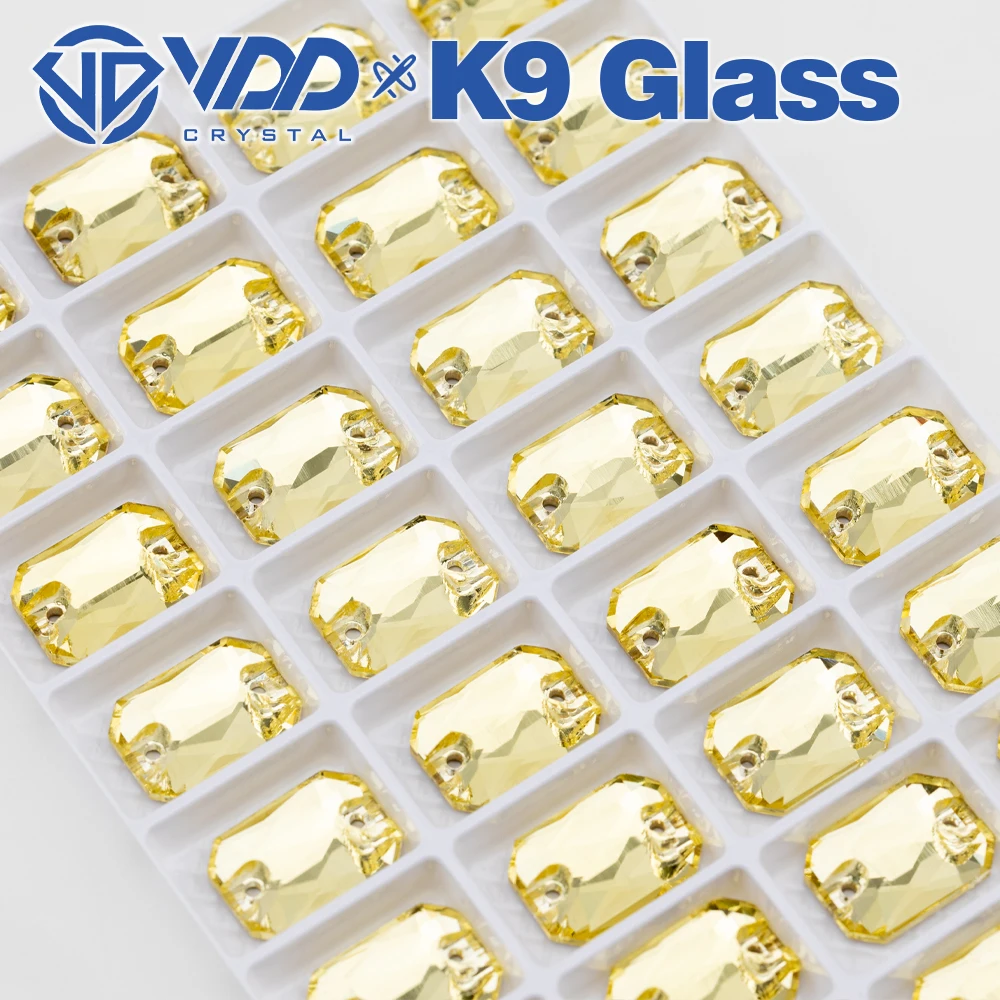 VDD Großhandel Smaragdschliff Hochwertige K9-Glas-Applikations-Strasssteine, Kristall-Flachrück-Applikationssteine zum Nähen für Bekleidungsdekorationen – Detail 10