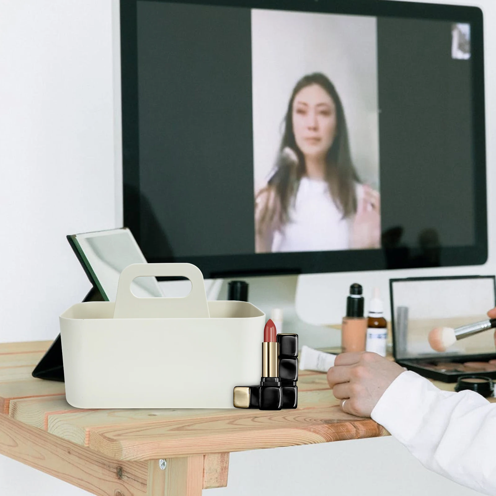 

Plastic Storage for Home Office School Multi function Sundries Makeup ganizer Easy Desktop Makeup Holder Clean Hard Structure