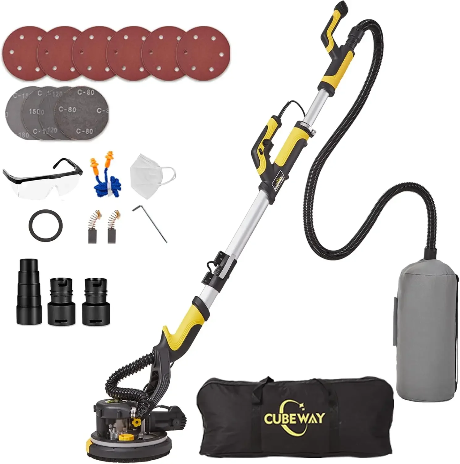 

Drywall Sander 750W Electric Drywall Sander with Vacuum Dust Collection 6.5A Motor Dustless Floor Sander