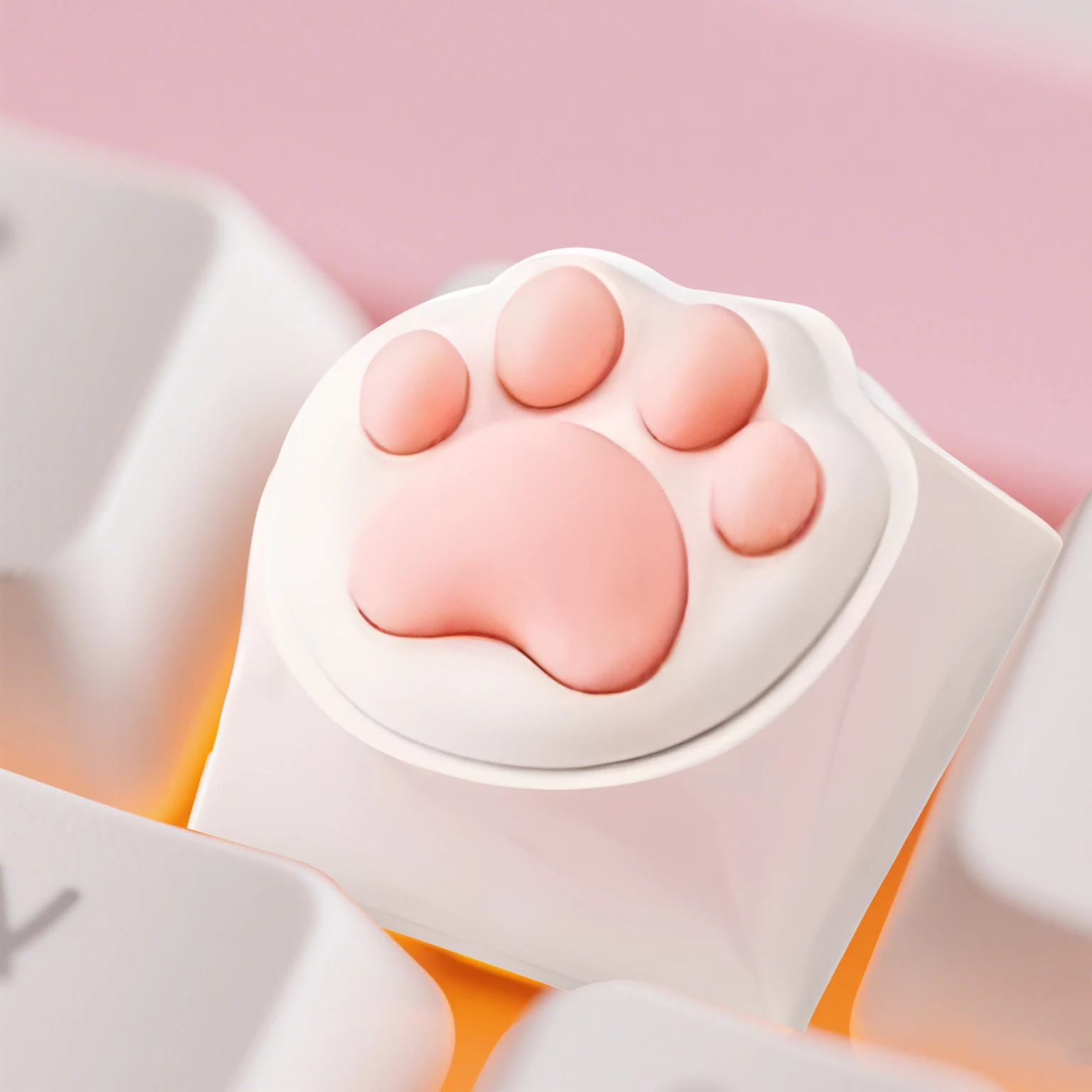 1/2/4Pcs Pink 3D Cartoon Cute Cat Paw Keycaps For Mechanical Gaming Keyboard DIY Decoration Key Cap Keyboards Accessories