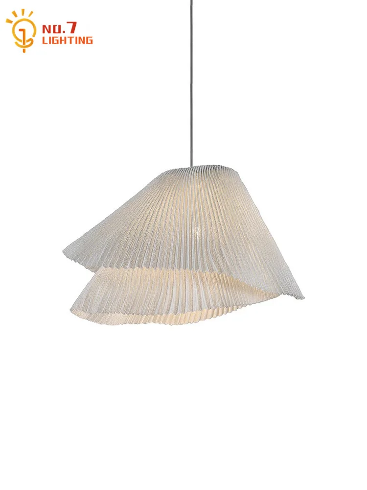 

Wabi-Sabi Minimalist Stainless Steel Designer Pendant Lights LED E27 Art Decorative Hanging Lamp Restaurant Bar Bedroom Bedside