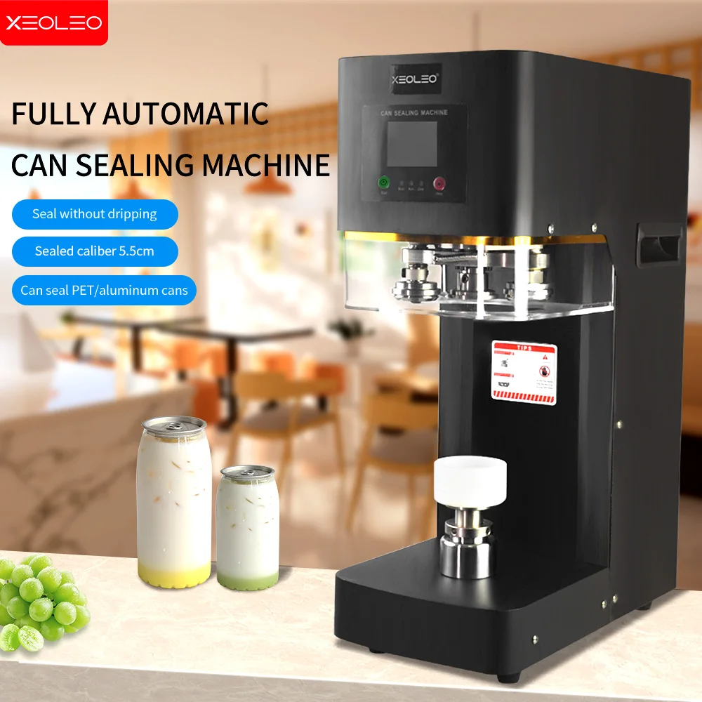

XEOLEO Automatic High-efficiency Beverage Sealing Machine Commercial Cans Plastic Canned Milk Tea Soda Special Sealing Machine