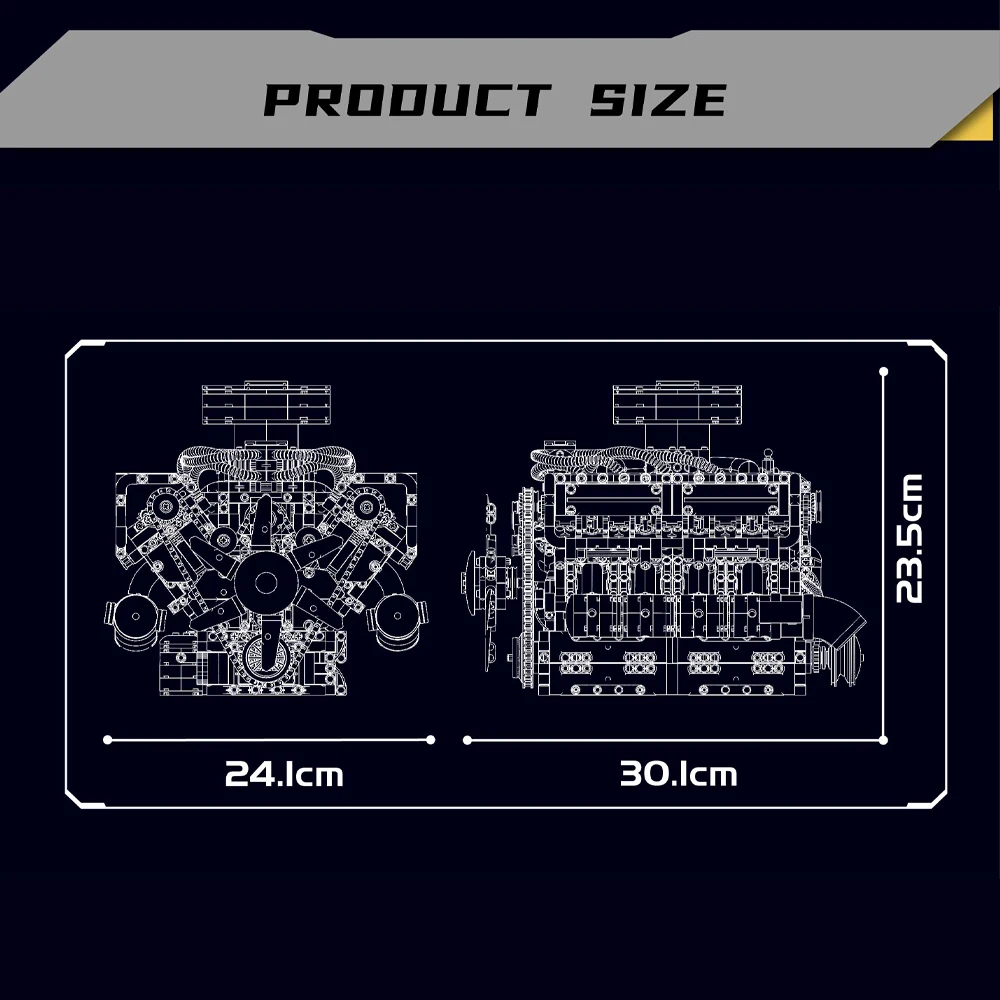 ตัวต่อ Mould King 10182 รุ่นเครื่องยนต์รถถัง V8 ชุดตัวต่อแบบประกอบเอง รถสปอร์ต MOC ของเล่นตัวต่อ MOC ของขวัญคริสต์มาสสำหรับเด็ก 2250 ชิ้น