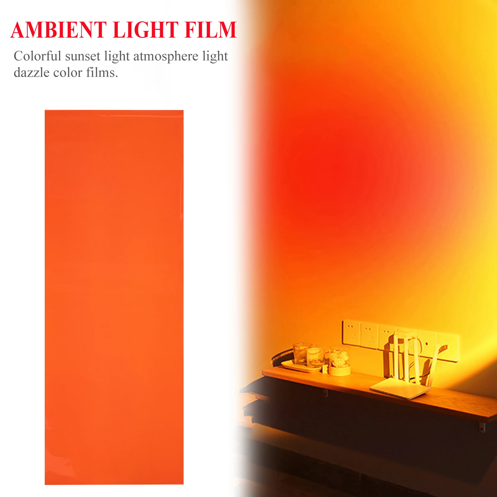 

Sunset Lamp Film Color Filters Kit Easy Cut Reusable Pet Filter Sheets For Photo Video Stage Party Lighting Decor Home