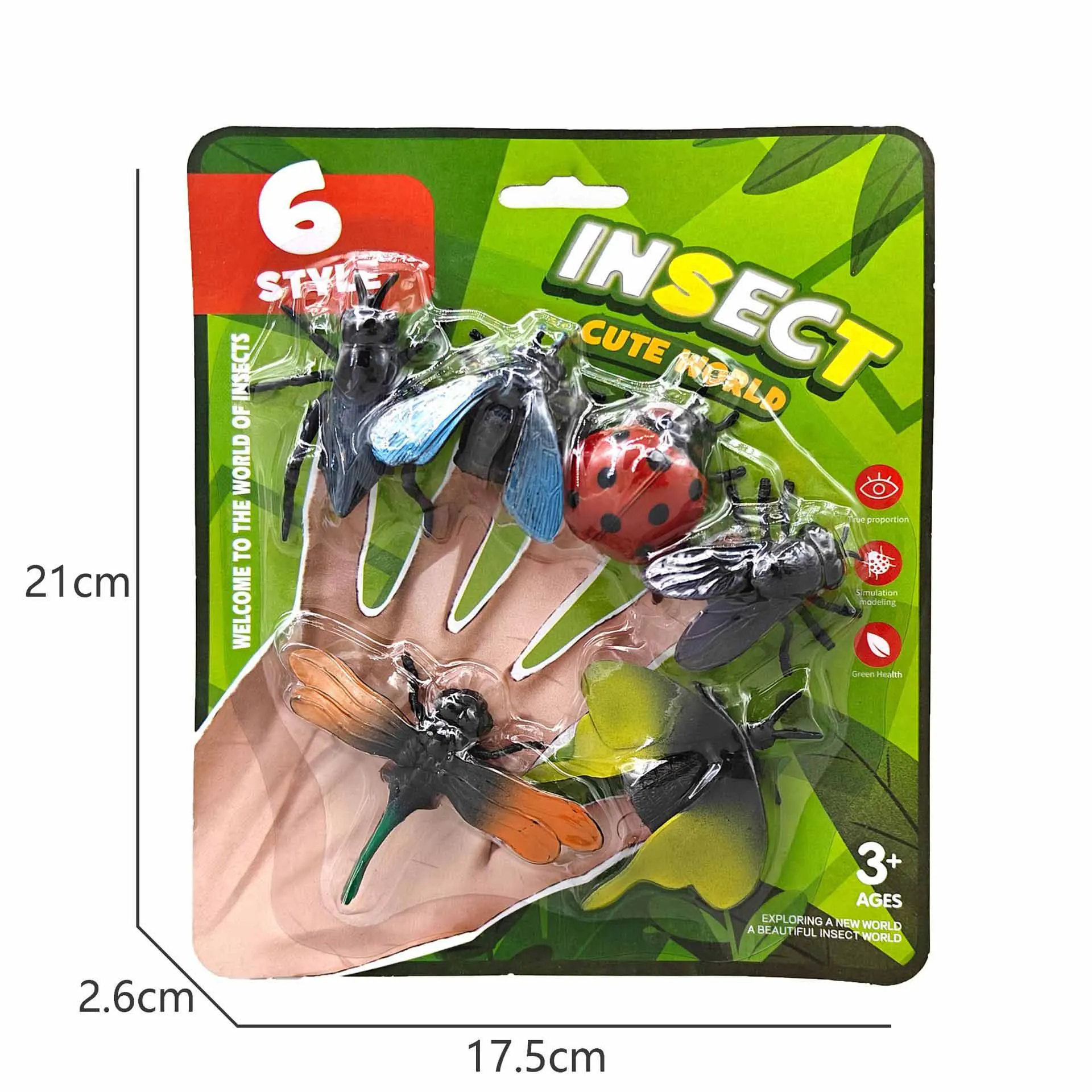 6Pcs/Set Simulation Finger Insect Doll Creative Funny Parent-child Interaction Bedtime Storytelling Insect Hand Puppet Props Toy