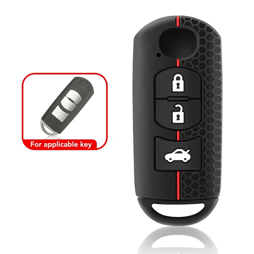 Silicone Remote Key Cover Case For MAZDA CX-5 CX-3 2 3 5 6 CX-7 CX-9 Demio Speed Miata MX5 Case 2 3 4 Button 2018 2019 2020 2021 view 6