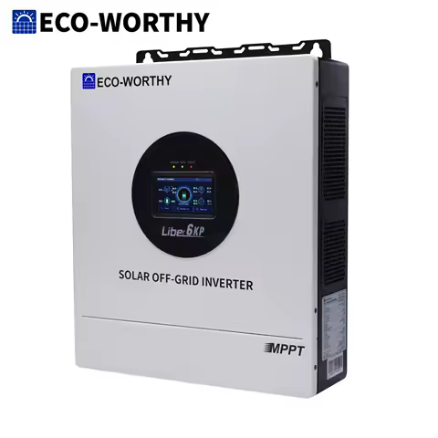 ECO-WORTHY 6KW Solar Off-Grid Split-Phase AIO Inverter, 48Vdc to 240Vac, 9kW@500V PV Input