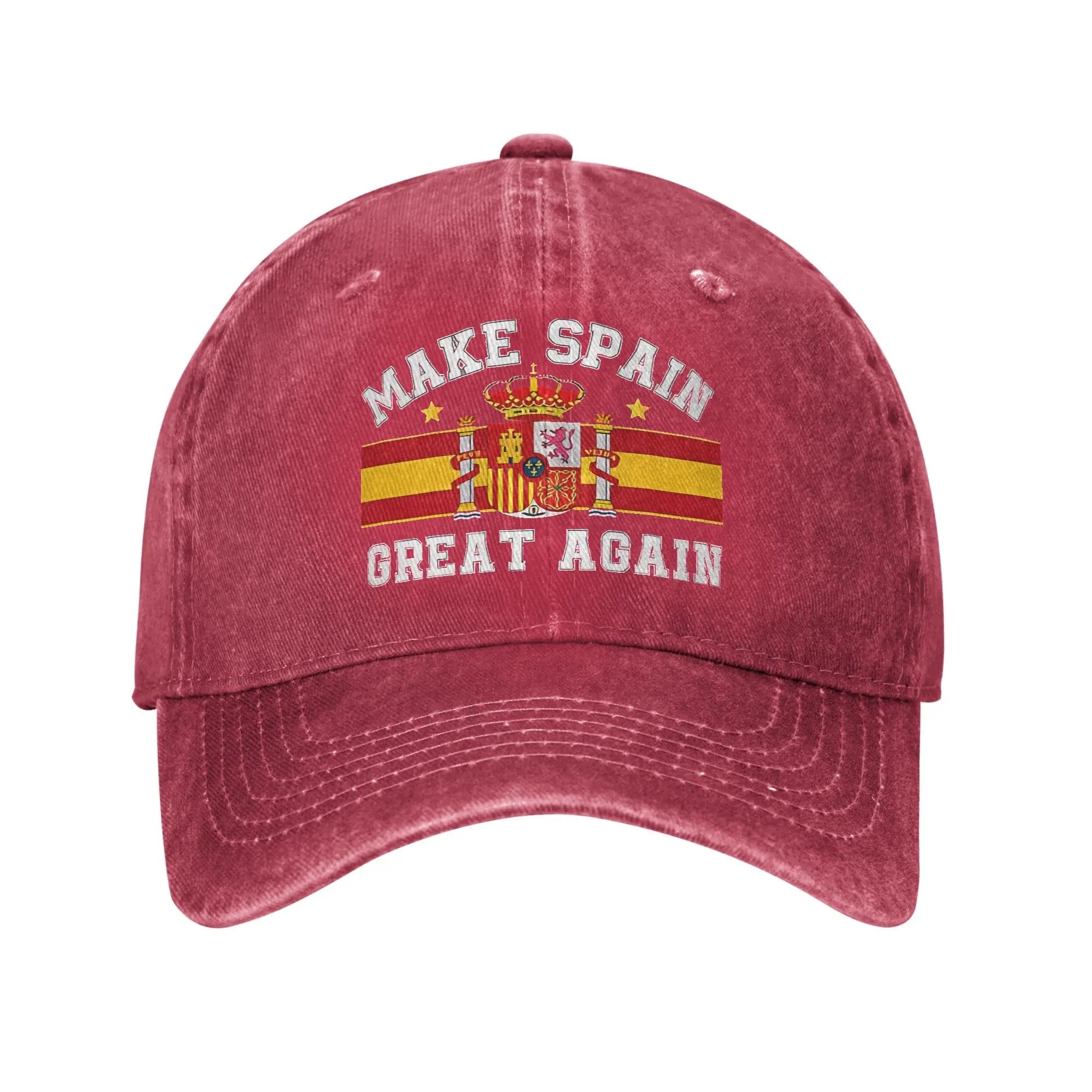 Make Spain Great Again Spanish Pride Baseball Caps Casual Distressed Washed Espana Sun Cap for Men Women Outdoor Gift Hats Cap