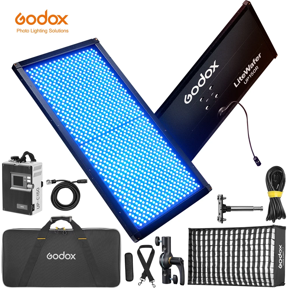 

Godox LiteWafer UP150R Full Color LED Light Panel Slim Profile Design Quick-Release Mounting System Built-in 14 Special Effects