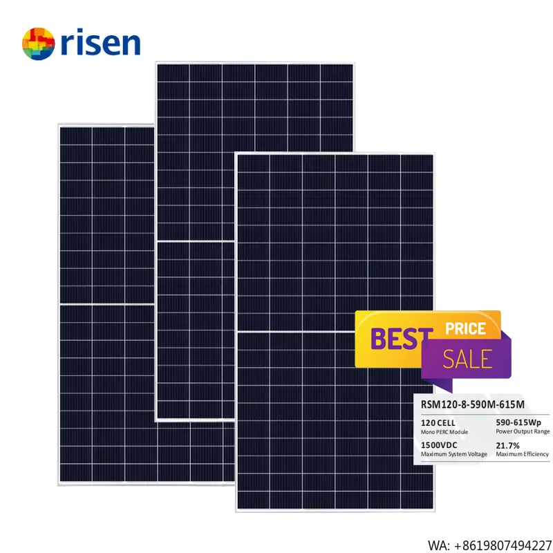 605w Wholesale  RSM120-8-600M  HJT Bifacial Solar  Panels 590/595/600/605/610/615w  N Type  Monocrystalline Silicon