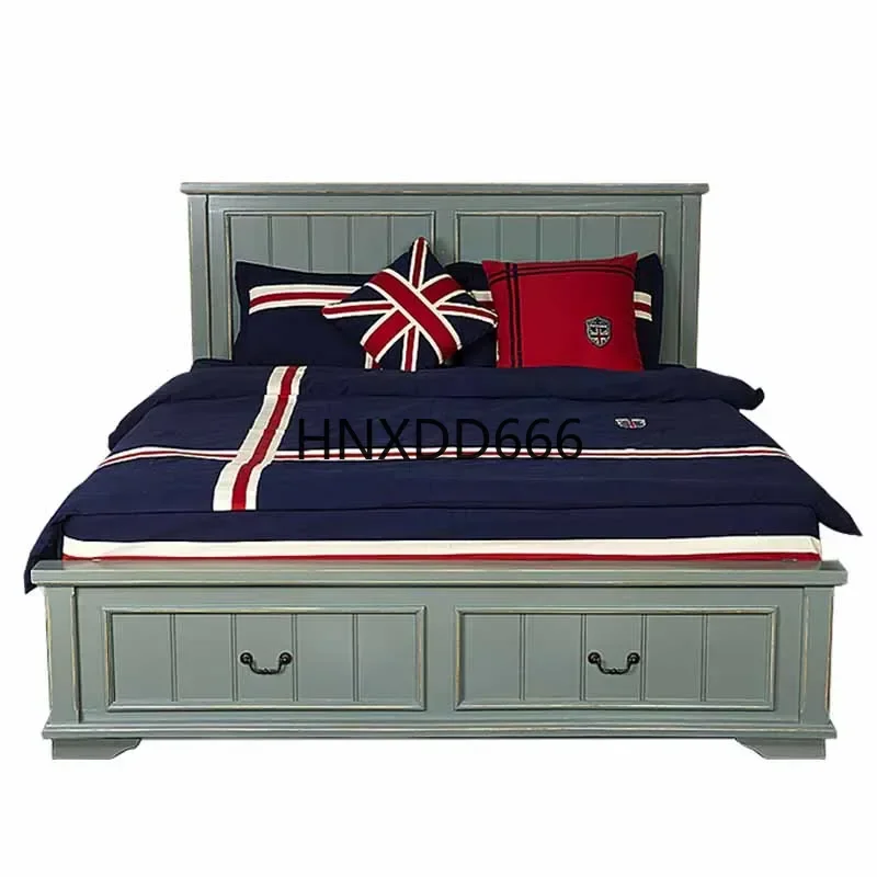 

Waterproof European Double Bed High End Storage Wooden Twin Queen Beds Bedroom Modern Sleeping Camas De Dormitorio Furniture