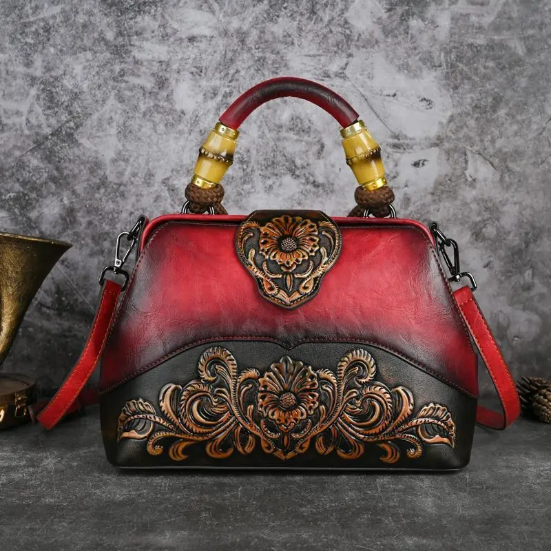 

Ретро-сумка с тиснением для женщин: модная сумка через плечо для среднего и молодого возраста, портативная, на одно плечо, трендовая женская сумка-мессенджер