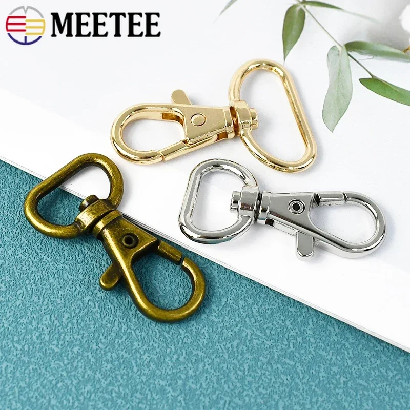 

10Pcs Meetee 13-25mm Bag Strap D Ring Metal Buckle Swivel Lobster Clasp Keychain Carabiner Hook Webbing Clip Sewing Accessories