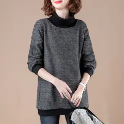 Autumn Winter Solid Color Thick Turtleneck Sweatshirts 2023 Women's Clothing Korean All-match Female Loose Long Sleeve T-shirt