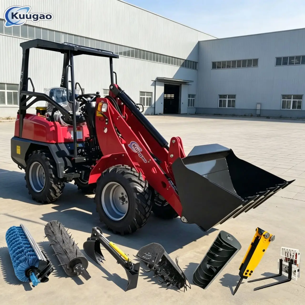 Compact 4WD Diesel Loader 4×4 Wheeled Front All Terrain Skidsteel Small Telescopic Boom Loader for Snow Cleaning And Wholesale