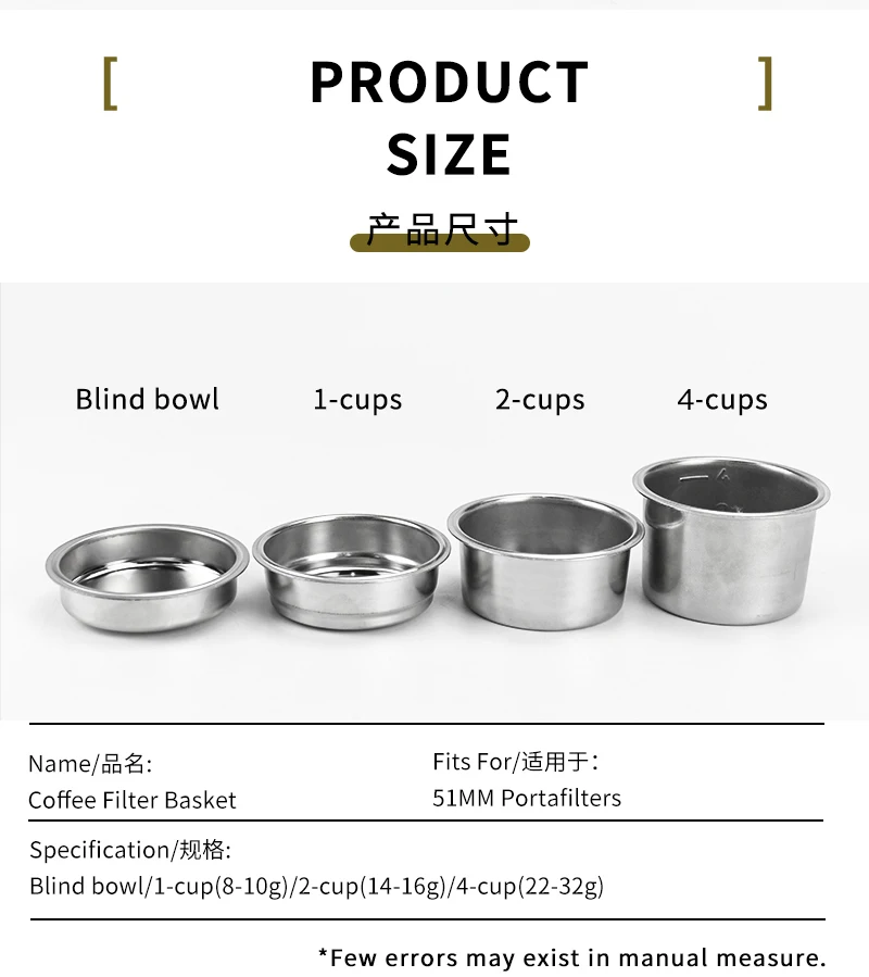 51MM Kaffee Filter Korb Ersatz Edelstahl Für Delonghi Boden Siebträger Espresso Gute Zubehör Barista Werkzeug – Detail 8