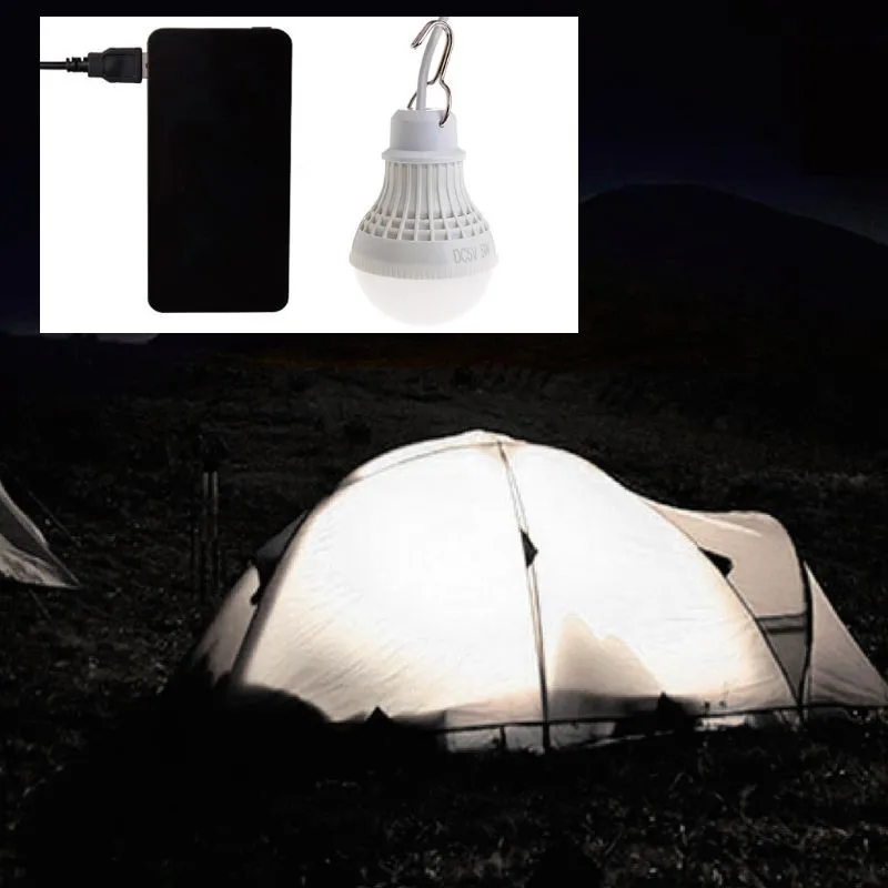 5V 3W USB Rechargeable Outdoor Emergency Light Bulb Portable Tent Hanging Night Lamp For Patio BBQ Camping Hiking Light
