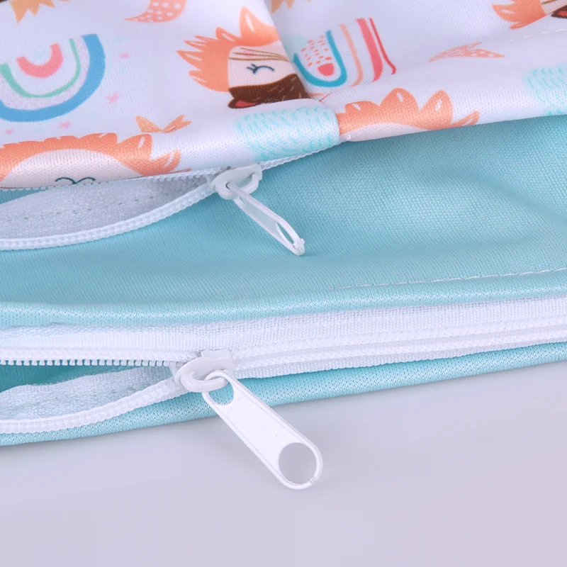 Pororo Diaper Pouch Babies Fashion Multicolor Animal Prints Cloth Bag Waterproof Wet Dry Bag for Washable Diaper Two Pocket